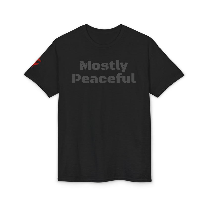 Mostly Peaceful T-Shirt — Funny Relaxed Graphic Tee