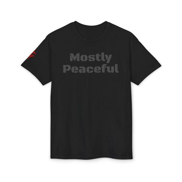 Mostly Peaceful T-Shirt — Funny Relaxed Graphic Tee