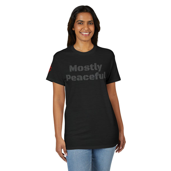 Mostly Peaceful T-Shirt — Funny Relaxed Graphic Tee