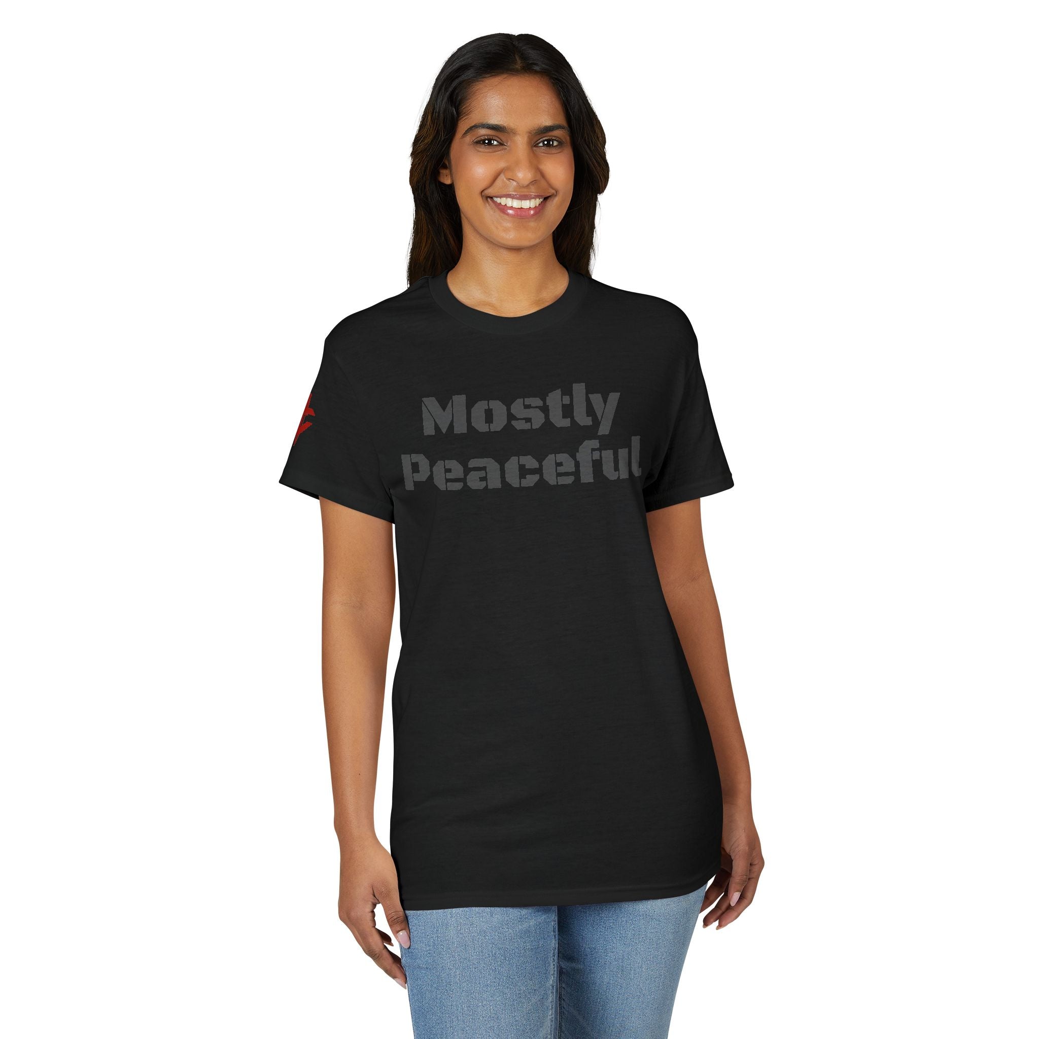 Mostly Peaceful T-Shirt — Funny Relaxed Graphic Tee